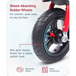 Babyhug Hermes Glider 5 in1 Multifunctional Kids Plug & Play Trike|360° Rotatable Seat|Rubber Wheels with Brakes|Parental Handle with Canopy |Safety Harness|Storage Basket for Boys & Girls-Red
