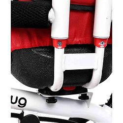 Babyhug Hermes Glider Plug & Play Trike with 360° Rotatable Seat & Parental Handle with Canopy Rubber Wheels & Storage Baskets with Bell - White Red