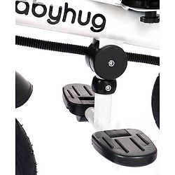 Babyhug Hermes Glider Plug & Play Trike with 360° Rotatable Seat & Parental Handle with Canopy Rubber Wheels & Storage Baskets with Bell - White Red