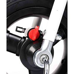 Babyhug Hermes Glider Plug & Play Trike with 360° Rotatable Seat & Parental Handle with Canopy Rubber Wheels & Storage Baskets with Bell - White Red