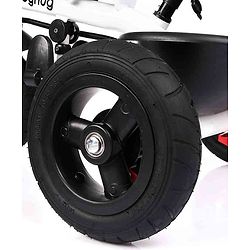 Babyhug Hermes Glider Plug & Play Trike with 360° Rotatable Seat & Parental Handle with Canopy Rubber Wheels & Storage Baskets with Bell - White Red