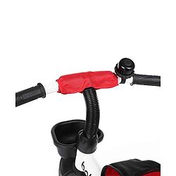 Babyhug Hermes Glider 5 in1 Multifunctional Kids Plug & Play Trike|360° Rotatable Seat|Rubber Wheels with Brakes|Parental Handle with Canopy |Safety Harness|Storage Basket for Boys & Girls-Red