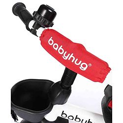 Babyhug Hermes Glider Plug & Play Trike with 360° Rotatable Seat & Parental Handle with Canopy Rubber Wheels & Storage Baskets with Bell - White Red
