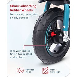Babyhug Hermes Glider 5 in1 Multifunctional Kids Plug & Play Trike|360° Rotatable Seat|Rubber Wheels with Brakes|Parental Handle with Canopy |Safety Harness|Storage Basket for Boys & Girls-Red