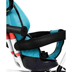 Babyhug Hermes Glider Plug & Play Trike with 360° Rotatable Seat & Parental Handle with Canopy Rubber Wheels & Storage Baskets with Bell - White Blue