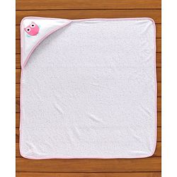 Babyhug 100% Cotton Hooded Wrapper Floral Print - Pink