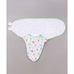 Babyhug Cotton Swaddle Wrapper Animal Print - Green