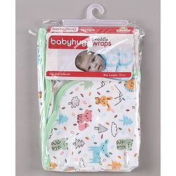 Babyhug Cotton Swaddle Wrapper Animal Print - Green