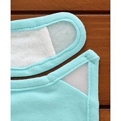 Babyhug Cotton Bibs Bear Embroidery Set of 3 - Blue & White