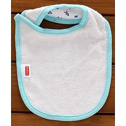 Babyhug Cotton Bibs Bear Embroidery Set of 3 - Blue & White