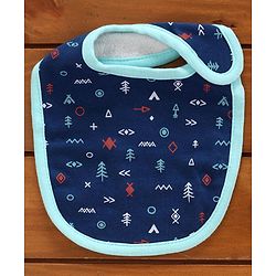 Babyhug Cotton Bibs Bear Embroidery Set of 3 - Blue & White