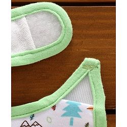 Babyhug Cotton Bibs Animal Embroidery Set of 3 - Green & White