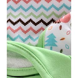 Babyhug Cotton Bibs Animal Embroidery Set of 3 - Green & White