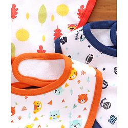 Babyhug Cotton Bibs Triangle Print Set of 3 - White