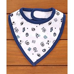 Babyhug Cotton Bibs Triangle Print Set of 3 - White