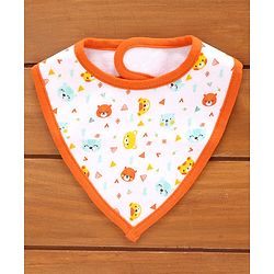Babyhug Cotton Bibs Triangle Print Set of 3 - White