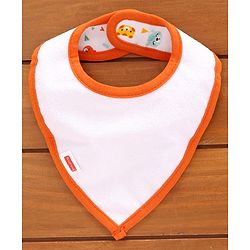 Babyhug Cotton Bibs Triangle Print Set of 3 - White