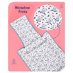 Babyhug Sleeping Bag Teddy Print - White Blue
