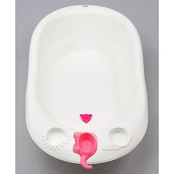 Babyhug Large Size Bath Tub With Bath Sling Bear Print - (Colour May Vary)