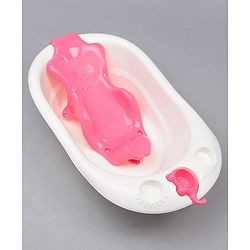 Babyhug Large Size Bath Tub With Bath Sling Bear Print - (Colour May Vary)