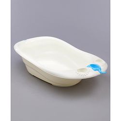 Babyhug Large Size Bath Tub With Bath Sling Bear Print - Blue (Color May Vary)