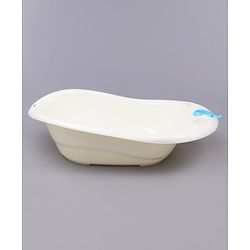 Babyhug Large Size Bath Tub With Bath Sling Bear Print - Blue (Color May Vary)