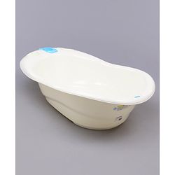 Babyhug Large Size Bath Tub With Bath Sling Bear Print - Blue (Color May Vary)