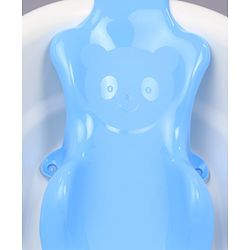 Babyhug Large Size Bath Tub With Bath Sling Bear Print - Blue (Color May Vary)