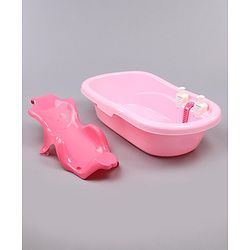 Babyhug Bath Tub Set With Bath Wash  - Pink