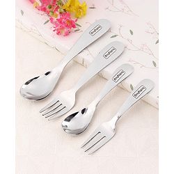 Babyhug Stainless Steel Spoon & Fork Set - Pack of 4