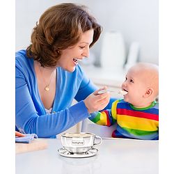 Babyhug Double Wall Stainless Steel Feeding Bowl Set with Spoon