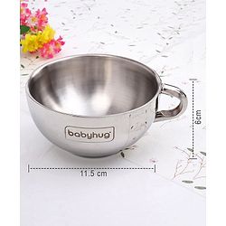 Babyhug Double Wall Stainless Steel Feeding Bowl Set with Spoon