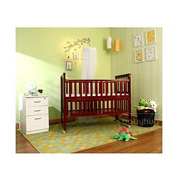 Babyhug Chester 3 in 1 Junior Bed cum Cot With Mattress- Dark Brown