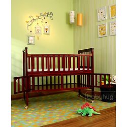 Babyhug Chester 3 in 1 Junior Bed cum Cot With Mattress- Dark Brown