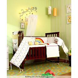 Babyhug Chester 3 in 1 Junior Bed cum Cot With Mattress- Dark Brown