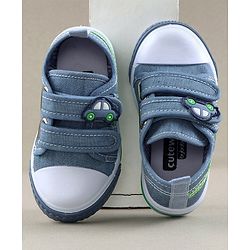 Cute Walk by Babyhug Canvas Shoes Car Patch - Light Blue