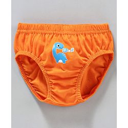 Babyhug 100% Cotton Briefs Dino Print Pack of 3 - White Orange