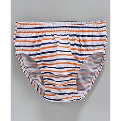 Babyhug 100% Cotton Briefs Dino Print Pack of 3 - White Orange