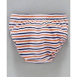 Babyhug 100% Cotton Briefs Dino Print Pack of 3 - White Orange