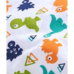 Babyhug 100% Cotton Briefs Dino Print Pack of 3 - White Orange