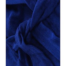 Babyhug Full Sleeves Hooded Bathrobe Fish Embroidery - Blue