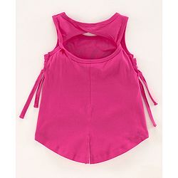 Babyhug Sleeveless High Low Top Bird Print - Pink