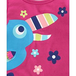 Babyhug Sleeveless High Low Top Bird Print - Pink