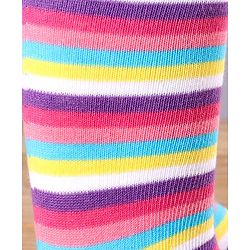 Babyhug Antibacterial Striped 100% Cotton Footed Tights - Pink