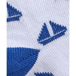 Cute Walk by Babyhug Ankle Length Non Terry Anti-bacterial Stripes & Boat Design Socks Pack of 3 Pairs - Blue Grey