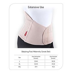Babyhug Large Size Post Maternity Belly Support & Reshaping Corset Belt - Beige