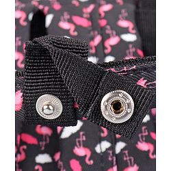 Babyhug Diaper Bag Black Flamingo Print - Maroon