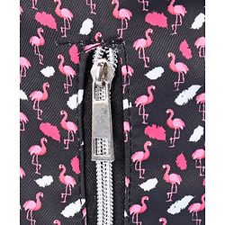 Babyhug Diaper Bag Black Flamingo Print - Maroon