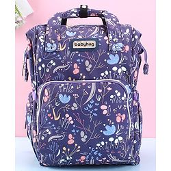 Babyhug Backpack Style Diaper Bag Floral Print - Purple