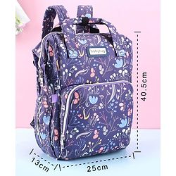 Babyhug Backpack Style Diaper Bag Floral Print - Purple